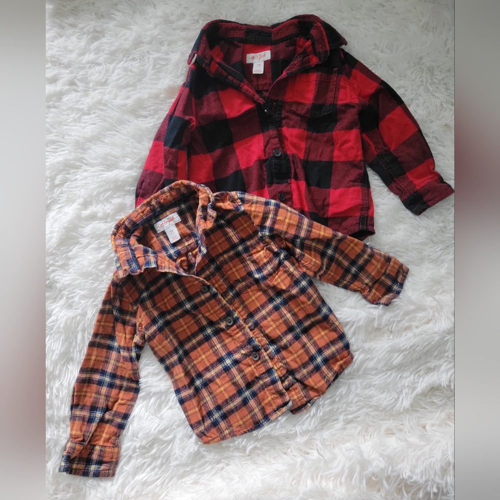 Cat & Jack Flannel Boys ShirtButton-Down Shirts 18 Mths